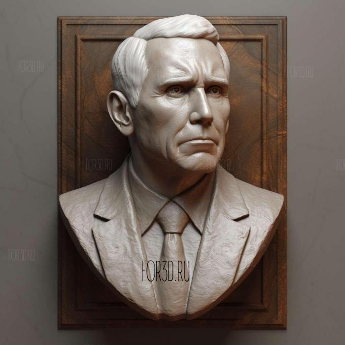 Mike Pence bust 1 stl model for CNC